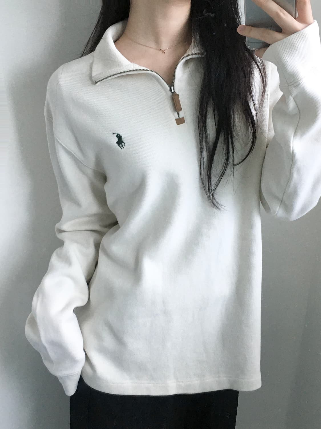 Polo 폴로 랄프로렌 크림 하프집업 니트 상품이미지1