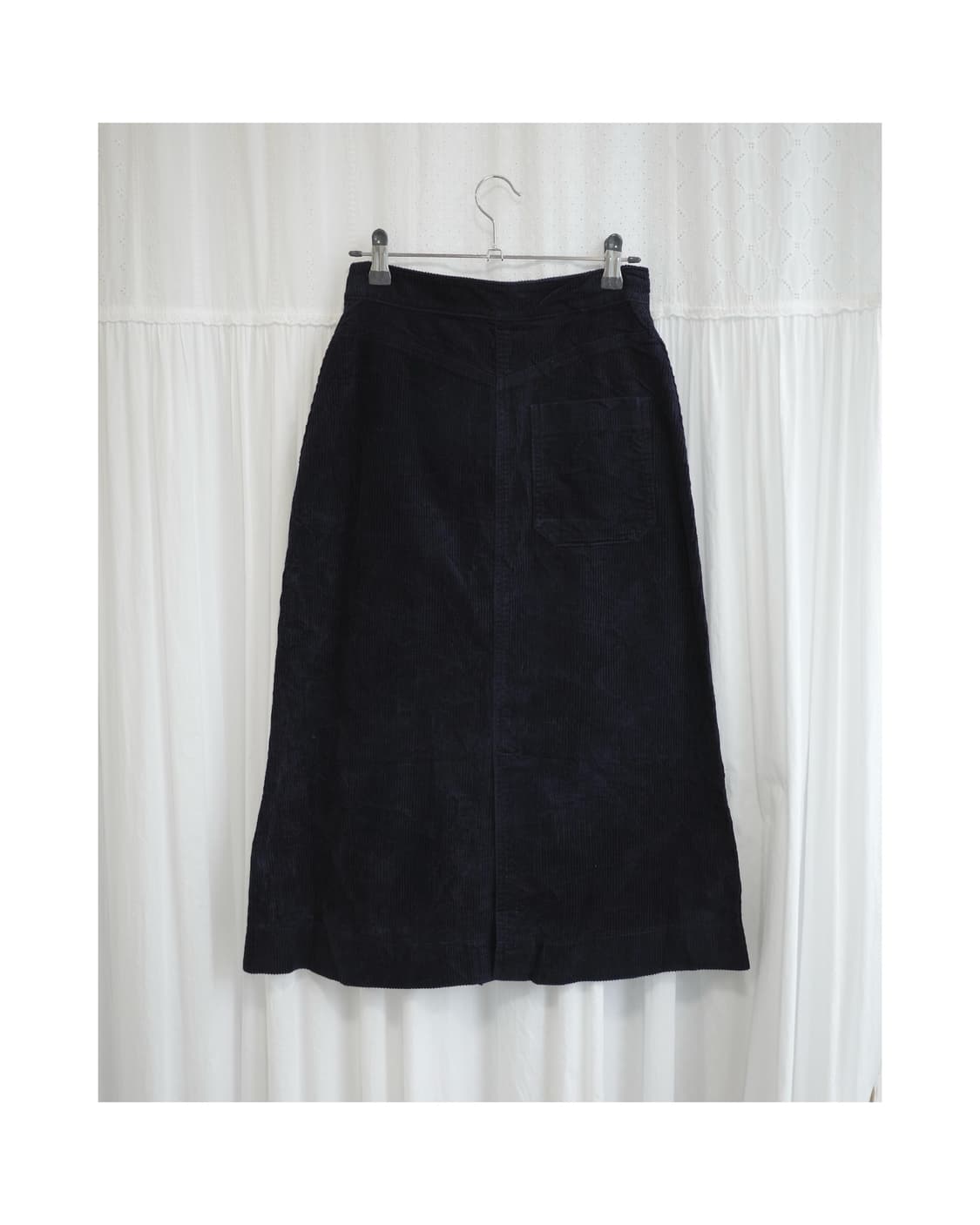 Navy Corduroy Skirt 상품이미지2
