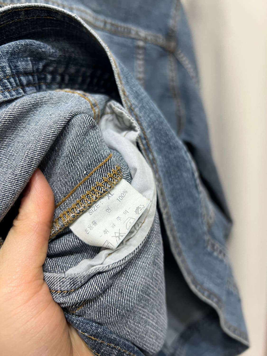 빈티지 여성 투포켓 헨리넥 데님 트러커 상품이미지5