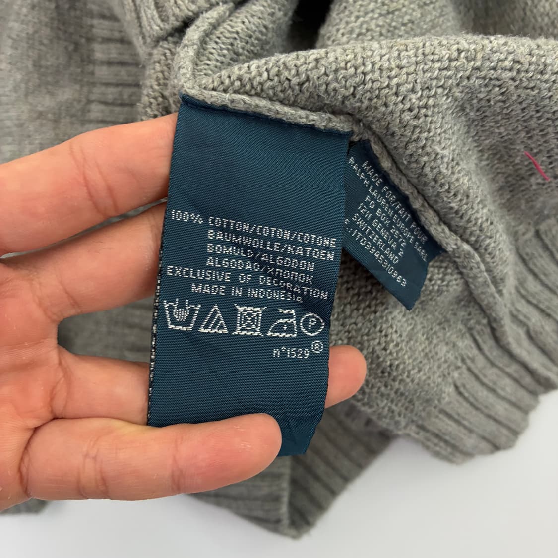 Polo  폴로 랄프로렌 자수 그레이 코튼 니트 상품이미지5