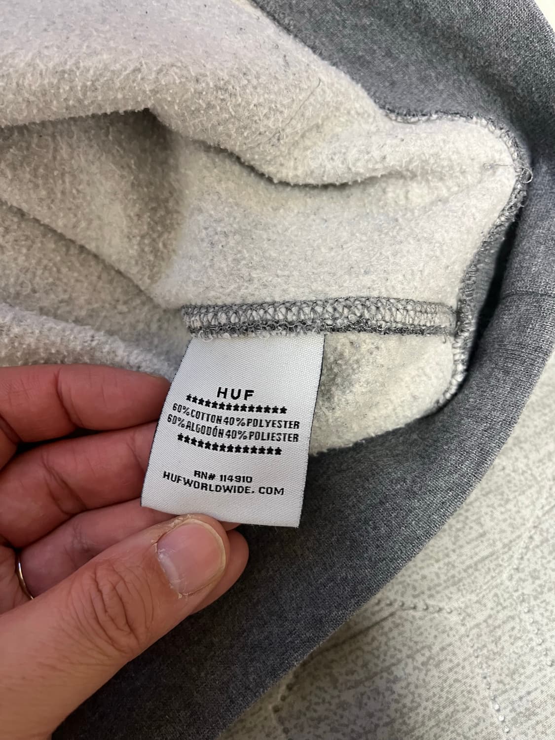 HUF 후드티 그레이 카모 로고 상품이미지4