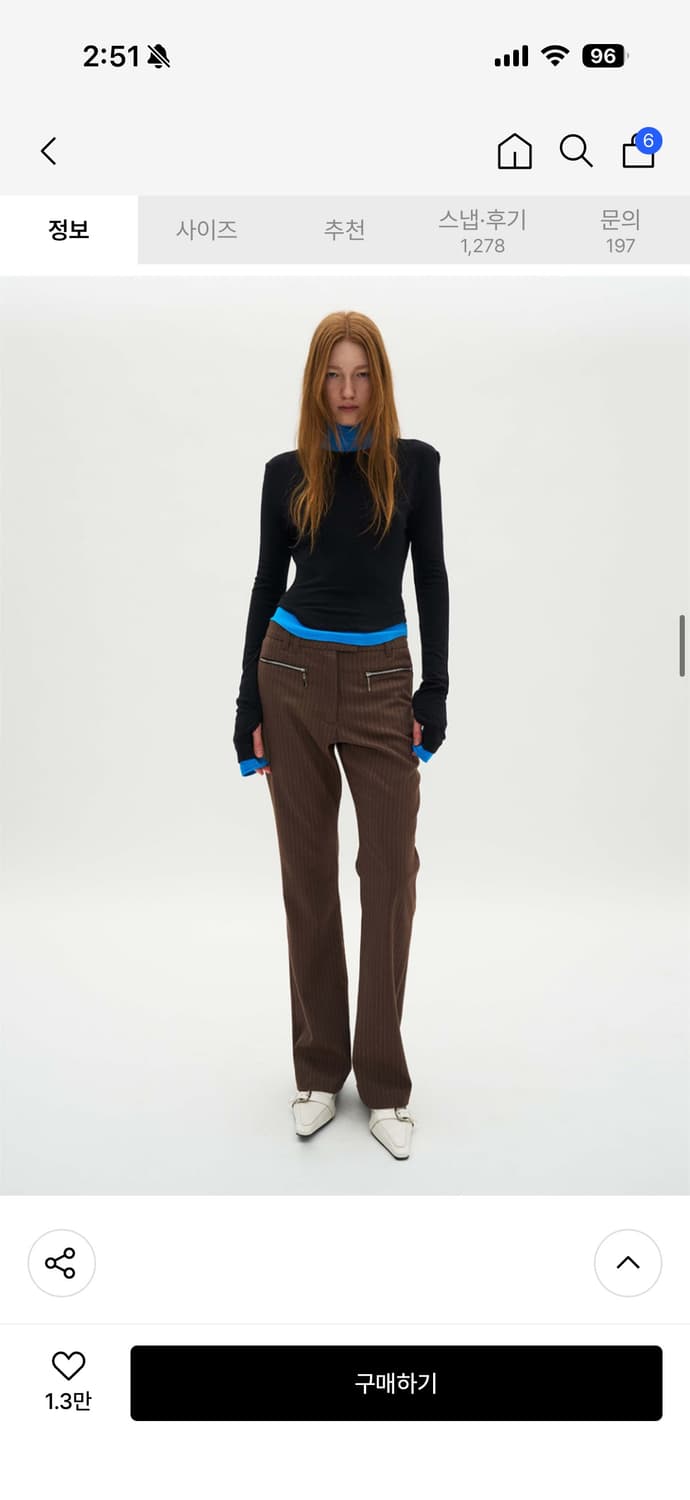 파르티멘토 우먼 더블 레이어드 하이넥 티 (블랙) 상품이미지2