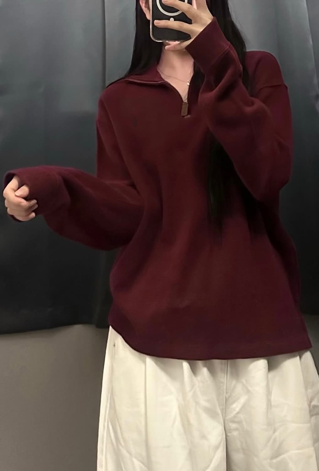 폴로 랄프로렌 버건디 반집업 니트 상품이미지1