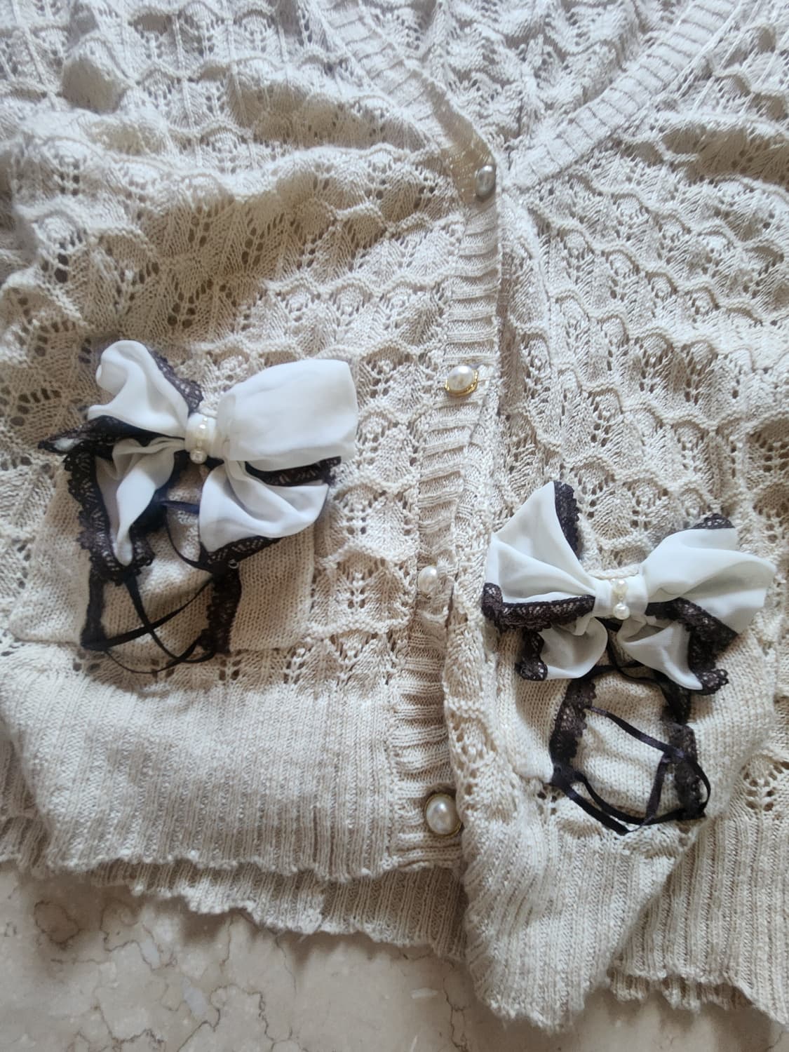 엑시즈팜 리본 가디건 상품이미지3