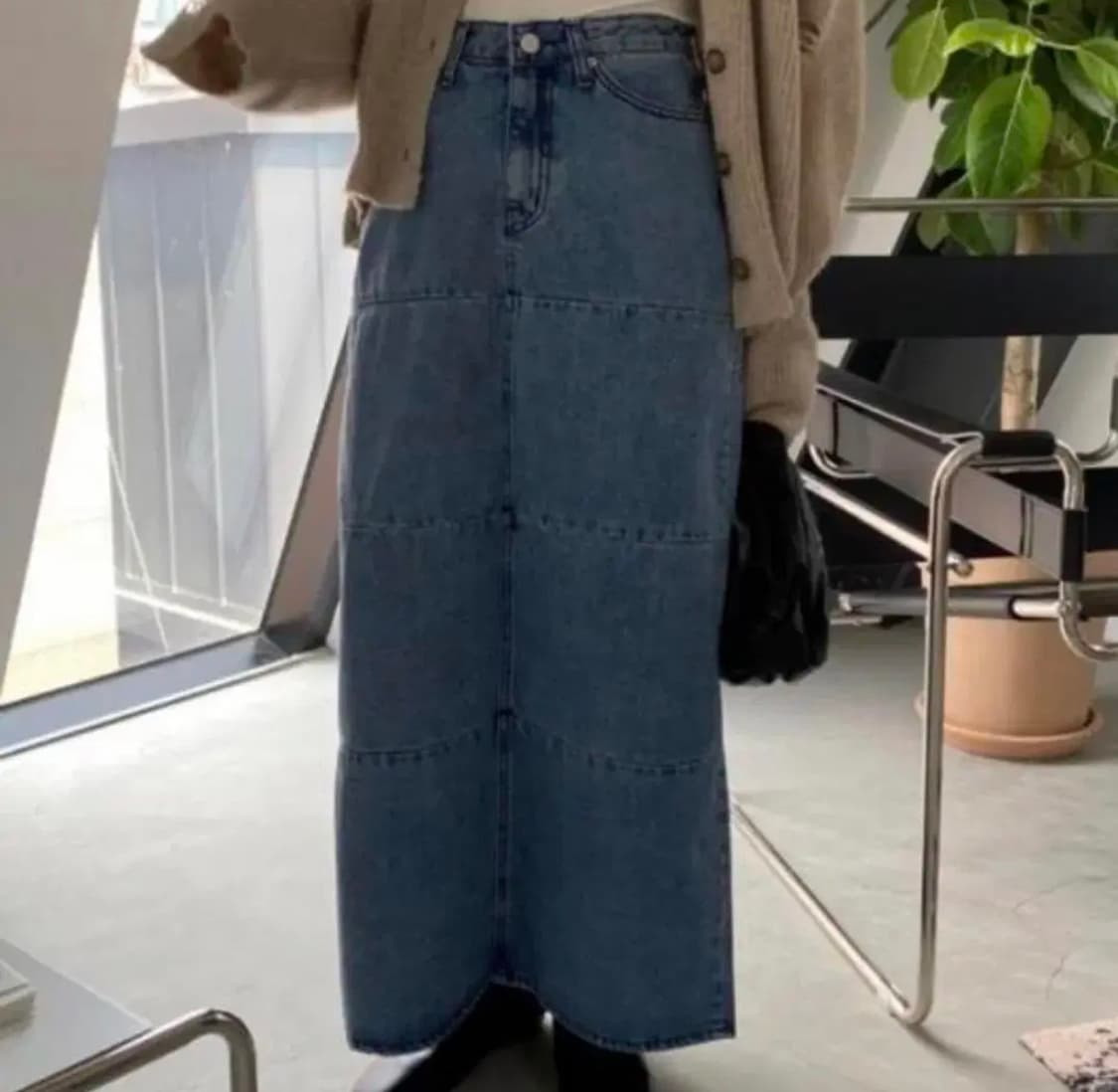 롱 데님스커트 청스커트 라룸 어텀 롱스커트 어리틀빗 매니크 상품이미지2