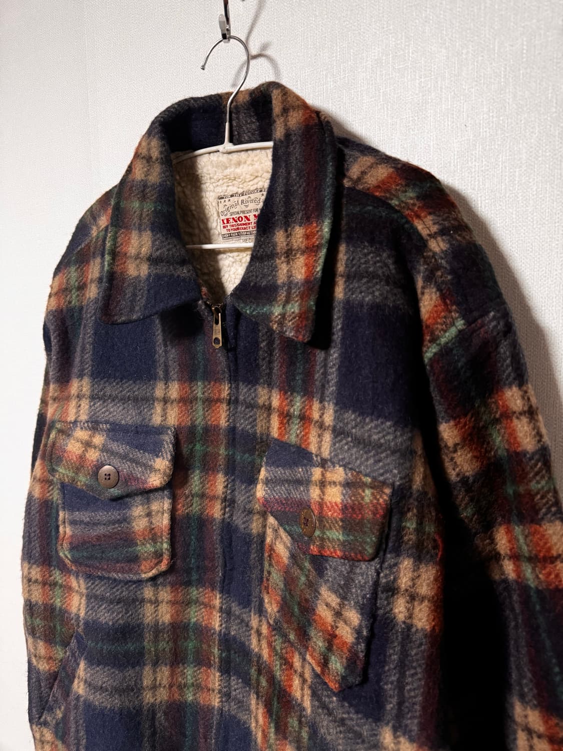 XENON MEN 빈티지 체크 울 쉐르파 자켓 상품이미지1