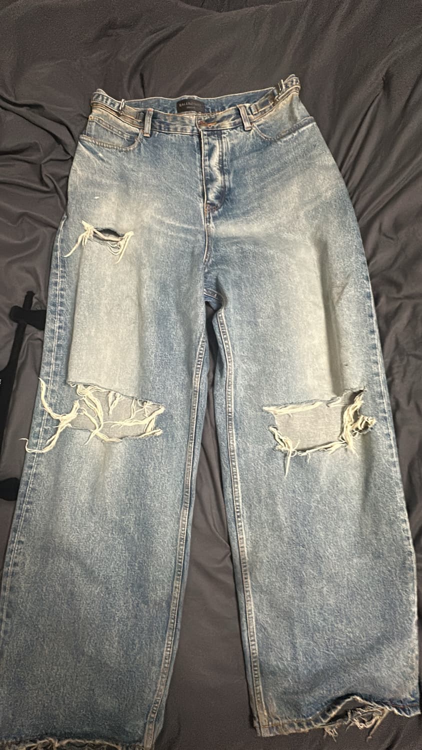 발렌시아가 디스트로이드 슈퍼 라지 배기 팬츠 블루 XS 상품이미지1