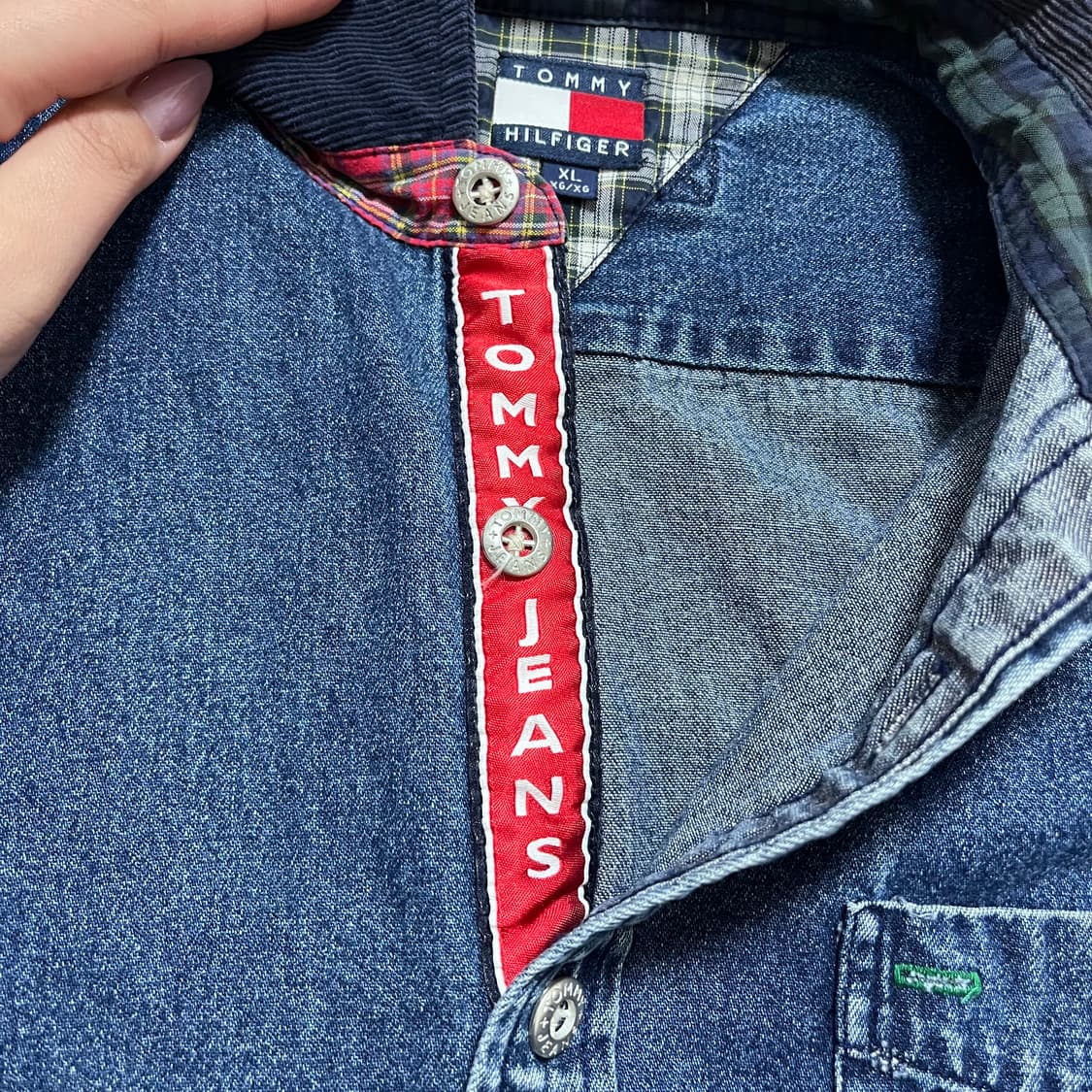 [정품] 타미 진청 중간로고 포켓 셔츠 [ XL ] 상품이미지6