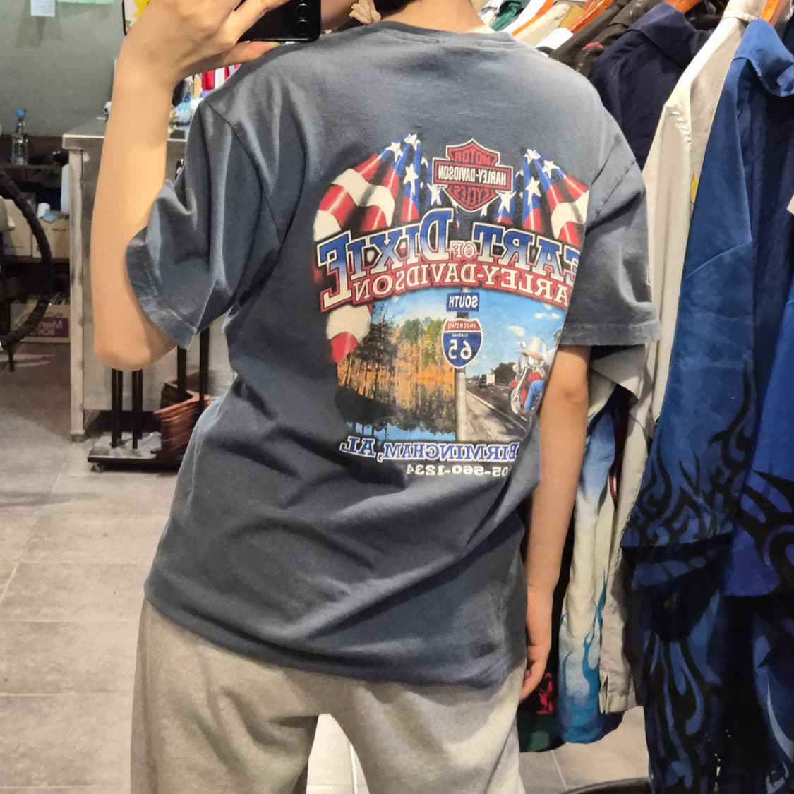 [NO.9] 할리 데이비슨 불독 그래픽 티셔츠 스모키블루 상품이미지4