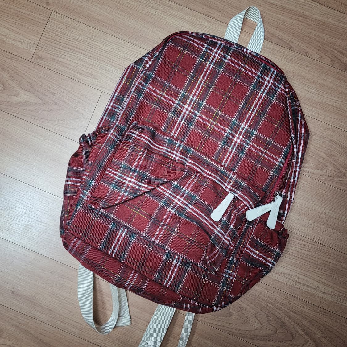 새상품)빈티지핏 레드핏 체크 백팩 상품이미지1