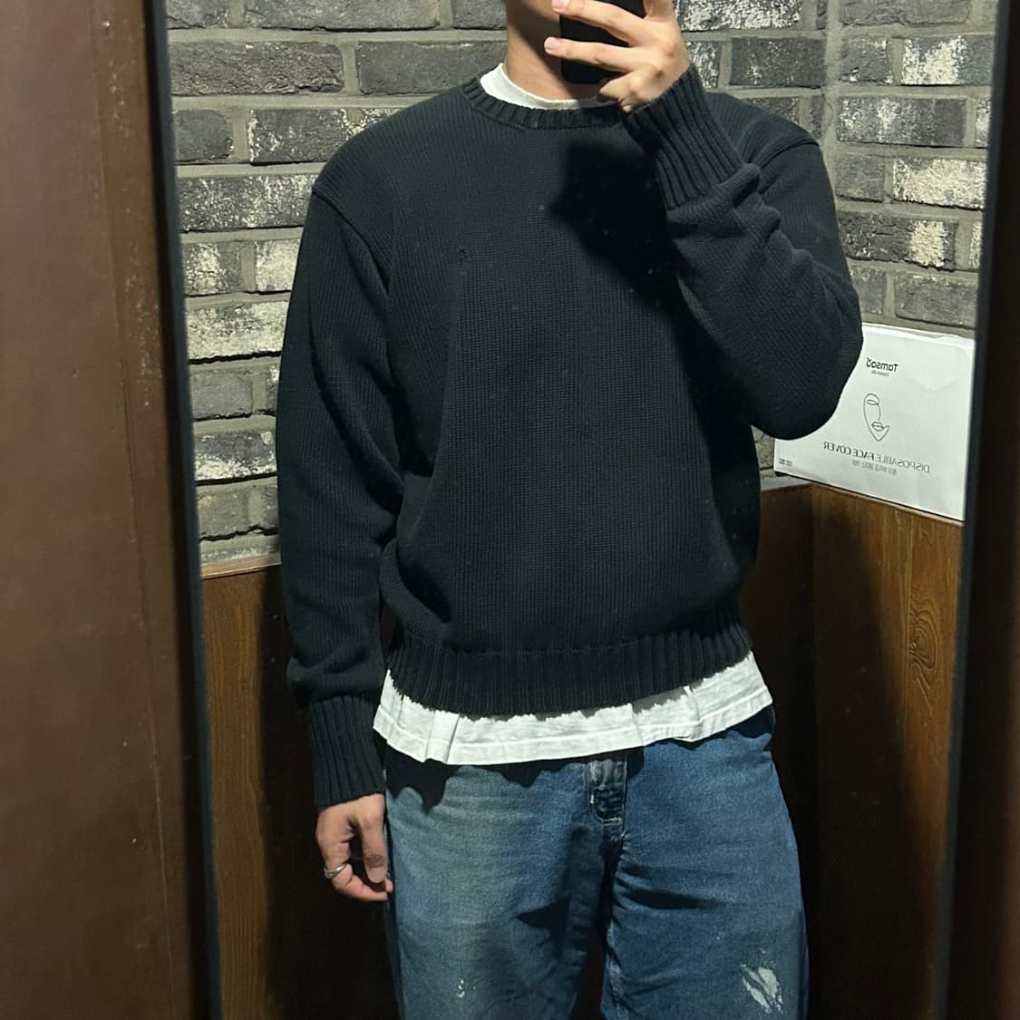 L) 폴로 랄프로렌 헤비코튼 라운드넥 니트 블랙 상품이미지8