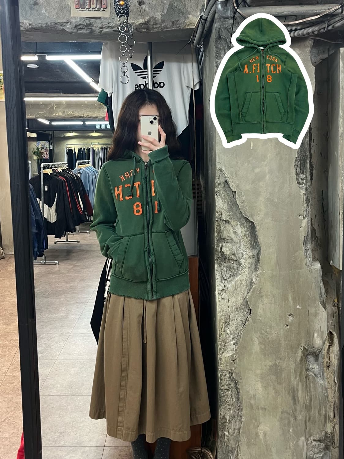 아베크롬비 후드집업 그린 S #csz2460 상품이미지1