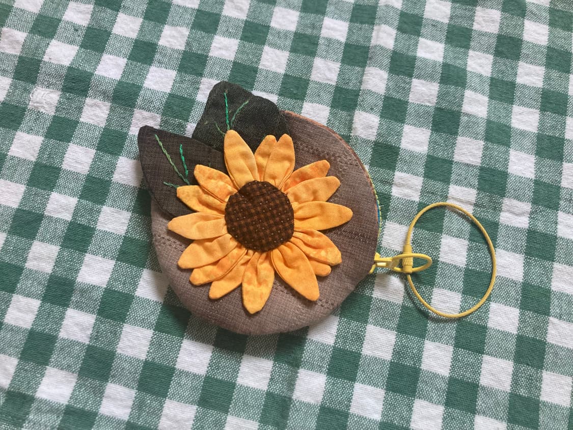 핸드메이드 선플라워 패브릭 코인 파우치 키링 🌻 상품이미지2