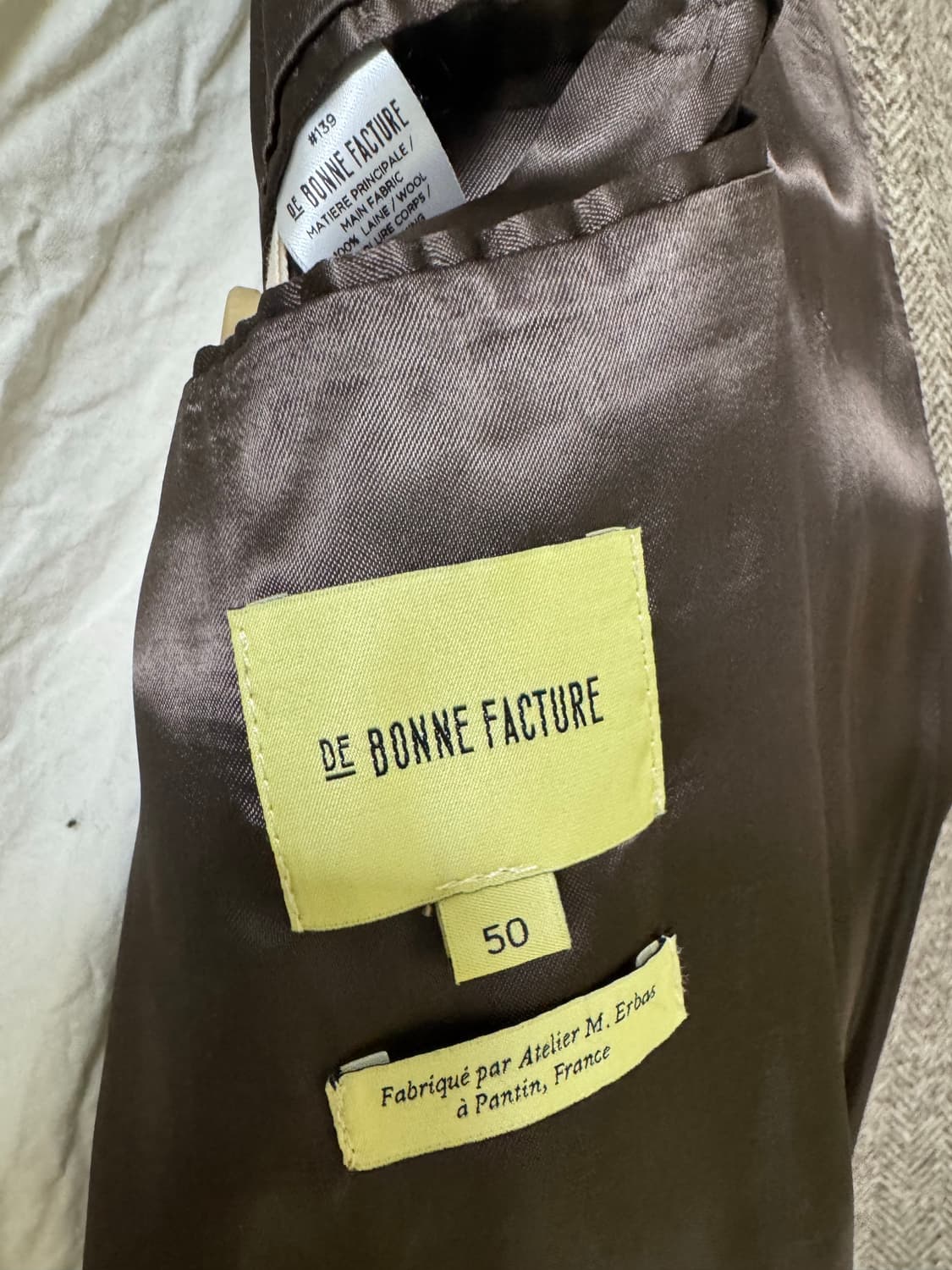 드본팩처 드본팩쳐  DE BONNE FACTURE 헤링본 코트 50 상품이미지3