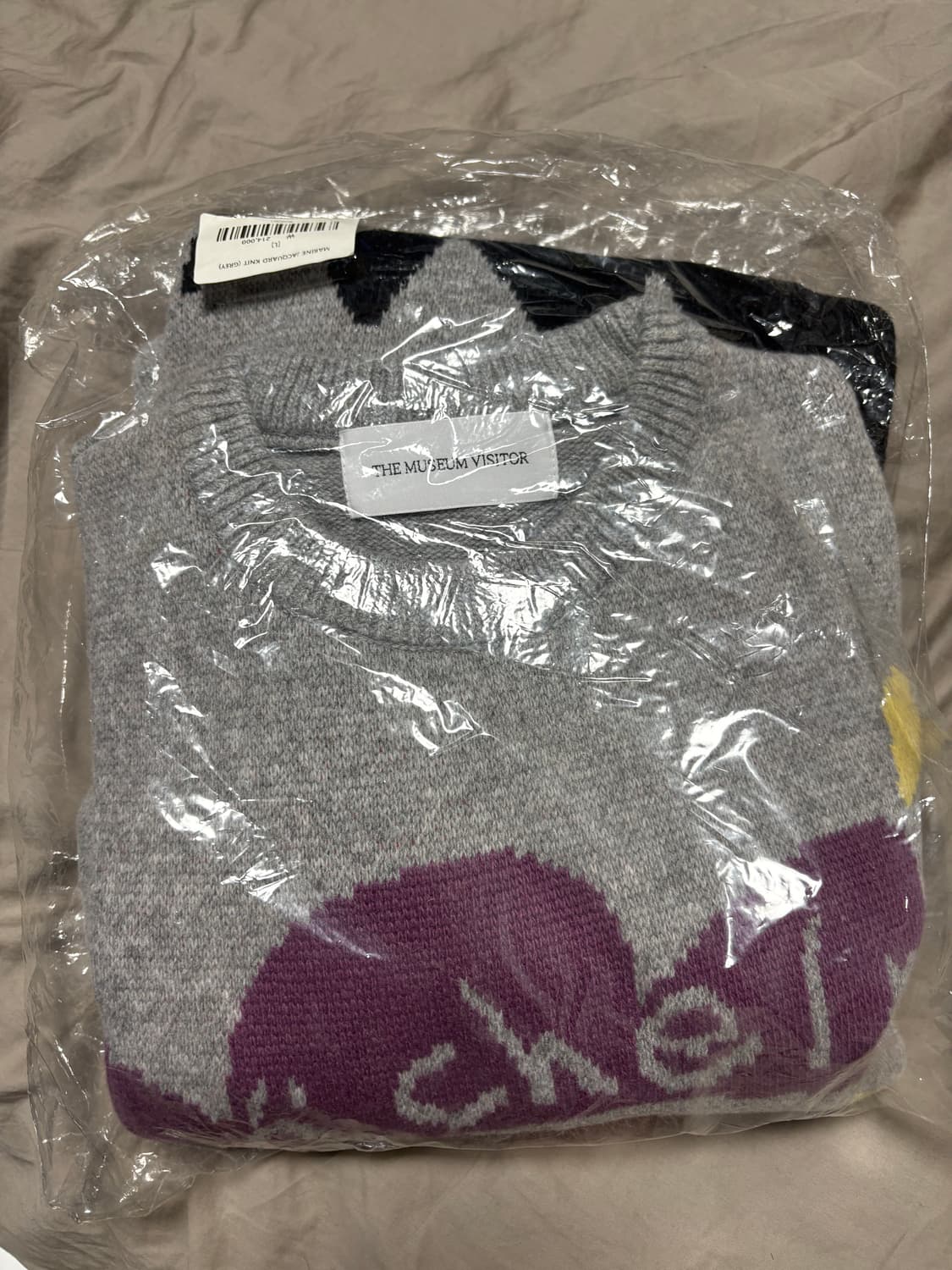 (새상품) 더 뮤지엄 비지터 마린 자카드 니트 L 상품이미지4