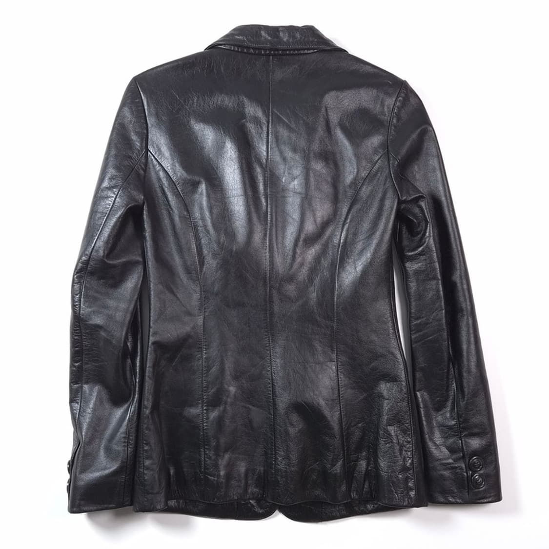 JAZZ 빈티지 무드 원버튼 리얼 레더 자켓 55 상품이미지2