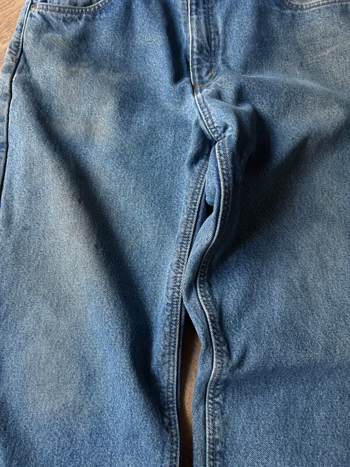 [36]칼하트 USA 체크 라이닝 빈티지 워싱 워크 데님 팬츠 상품이미지4