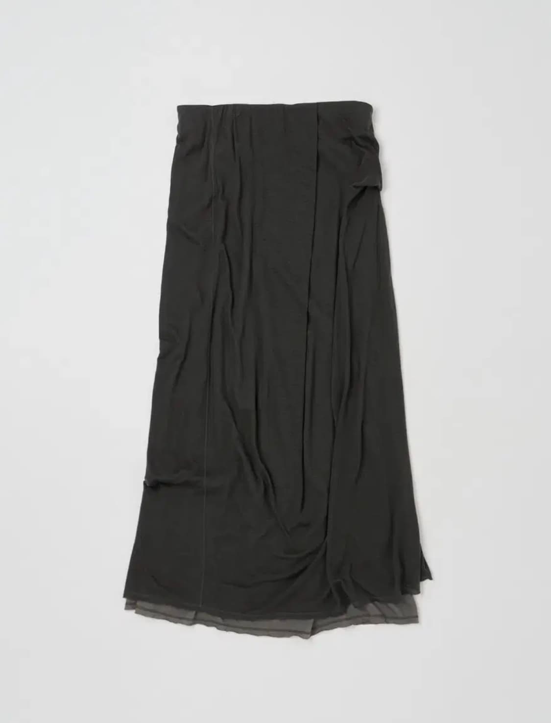 낫띵에브리띵 드레이프 더블 레이어드 스커트 딥 차콜 상품이미지1
