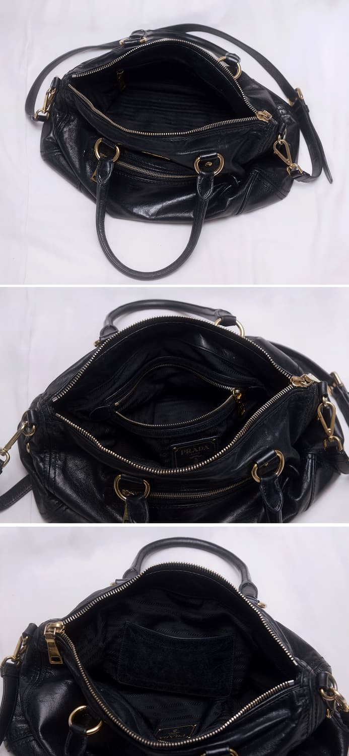 프라다 (PRADA) 비텔로 샤인 금장 블랙 2웨이 토트.숄더백 상품이미지4