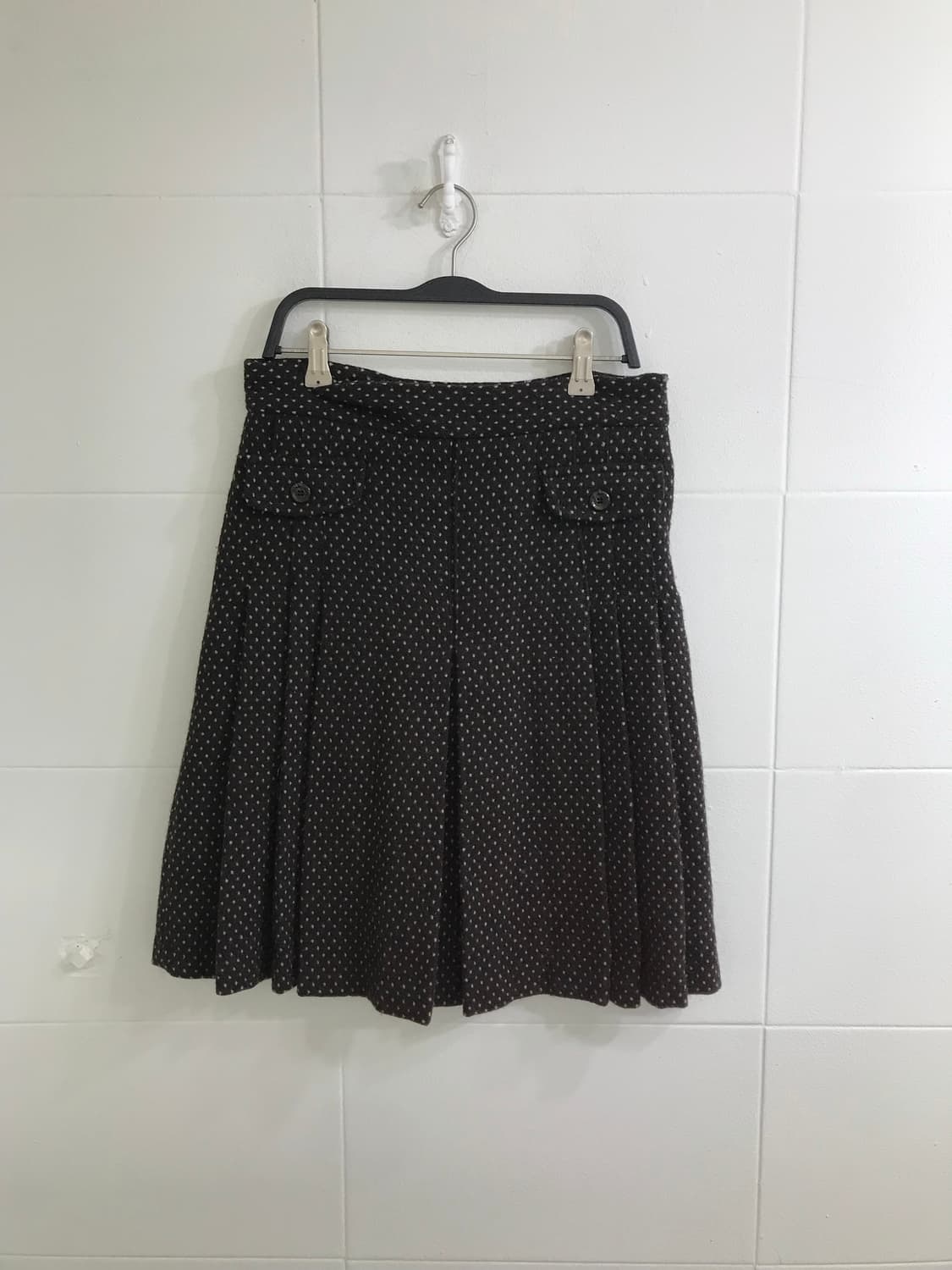 베이지 브라운 퀄팅 니혼진 도트 모리걸 사와코 코디세트 상품이미지8