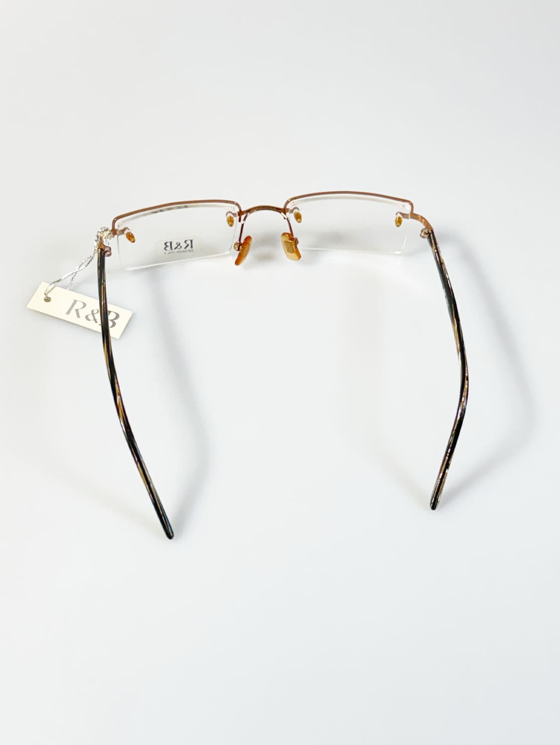 R&B EYEWEAR 골드 반무테 스퀘어 메탈 빈티지 안경 상품이미지5