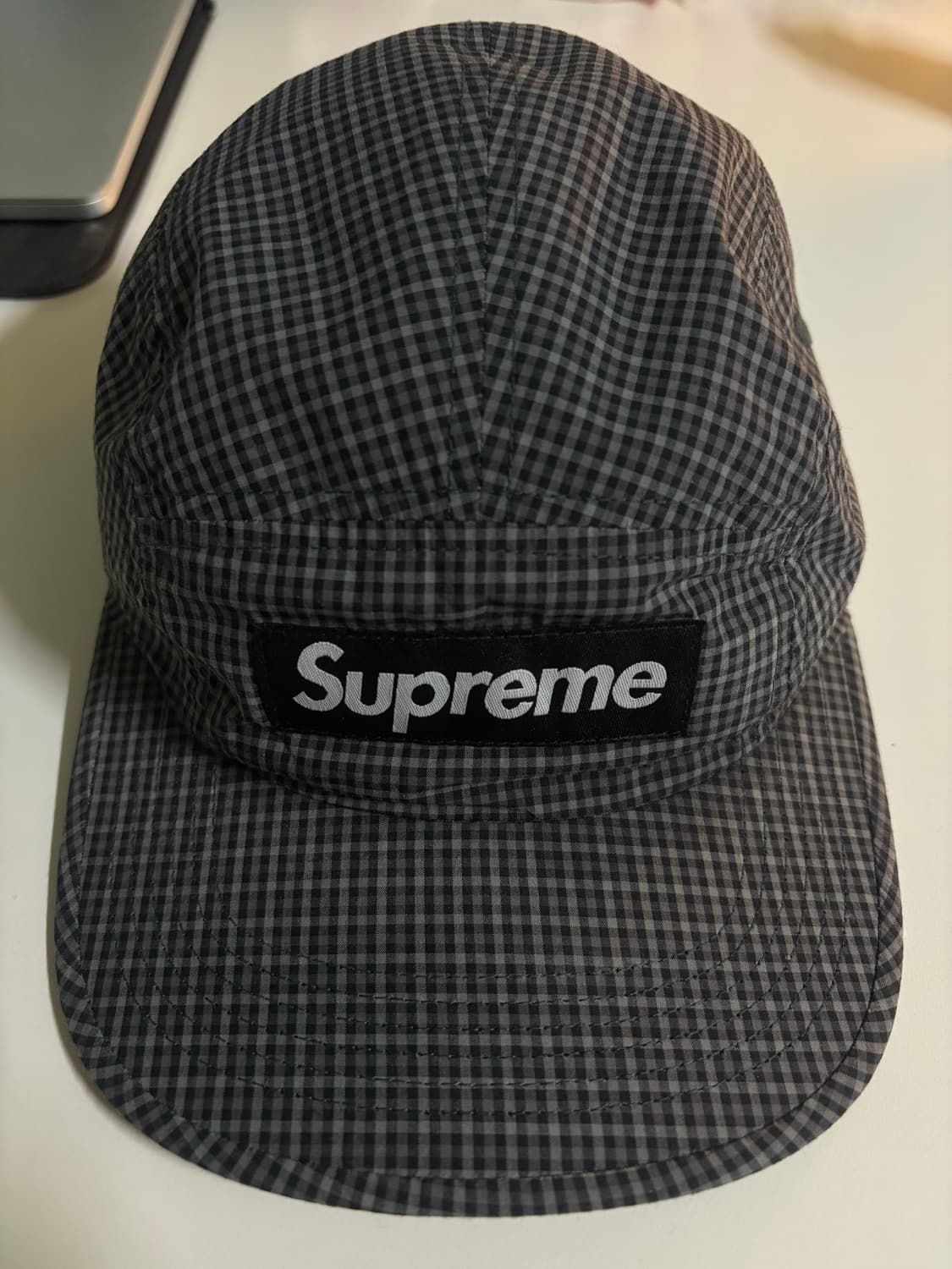 슈프림 코듀라 플레이드 캠프캡 블랙 25ss 상품이미지2