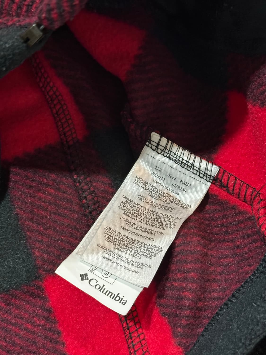 콜롬비아 체크 패턴 플리스 자켓 집업 상품이미지3