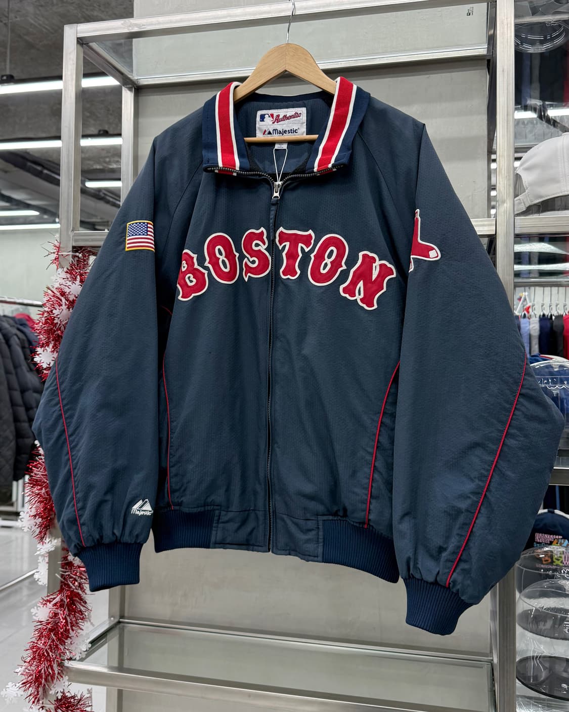 마제스틱 00s 보스턴 레드삭스 덕아웃 자켓 네이비 상품이미지2