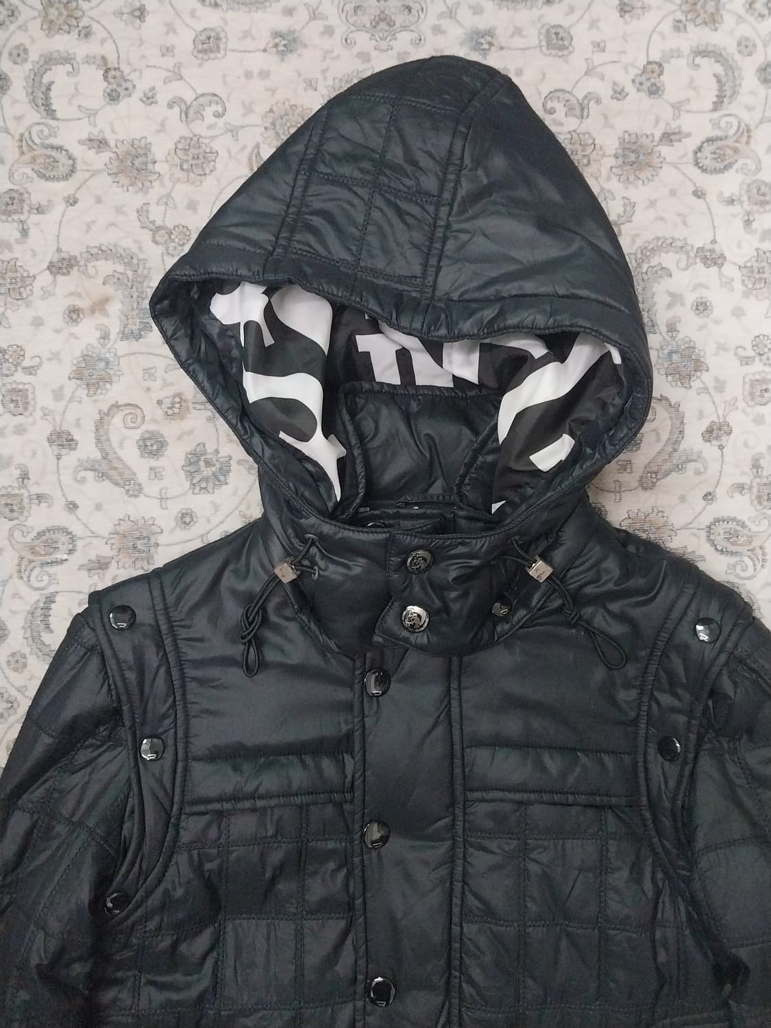 디젤 네이비 후드 패딩 점퍼 (조끼분리됨) XS 상품이미지2