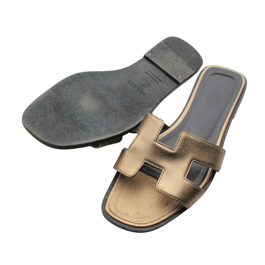 에르메스 골드메탈릭 오란 슬리퍼 35 1/2 상품이미지3