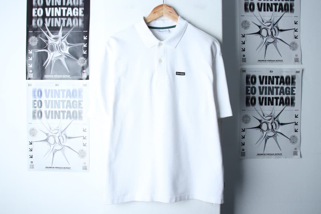 (L-XL) 커버낫 반팔 카라 티셔츠 스몰로고 화이트 오버핏-H30304 상품이미지2