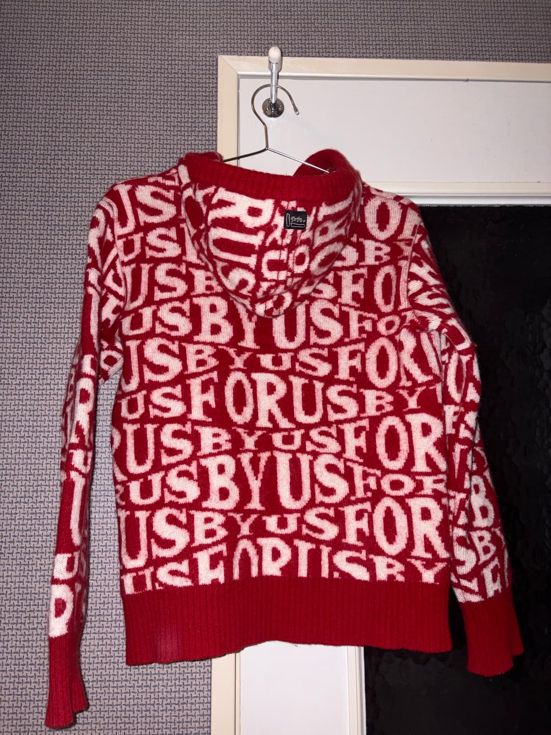 FUBU 후부 모노그램 니트 후드 레드 상품이미지2