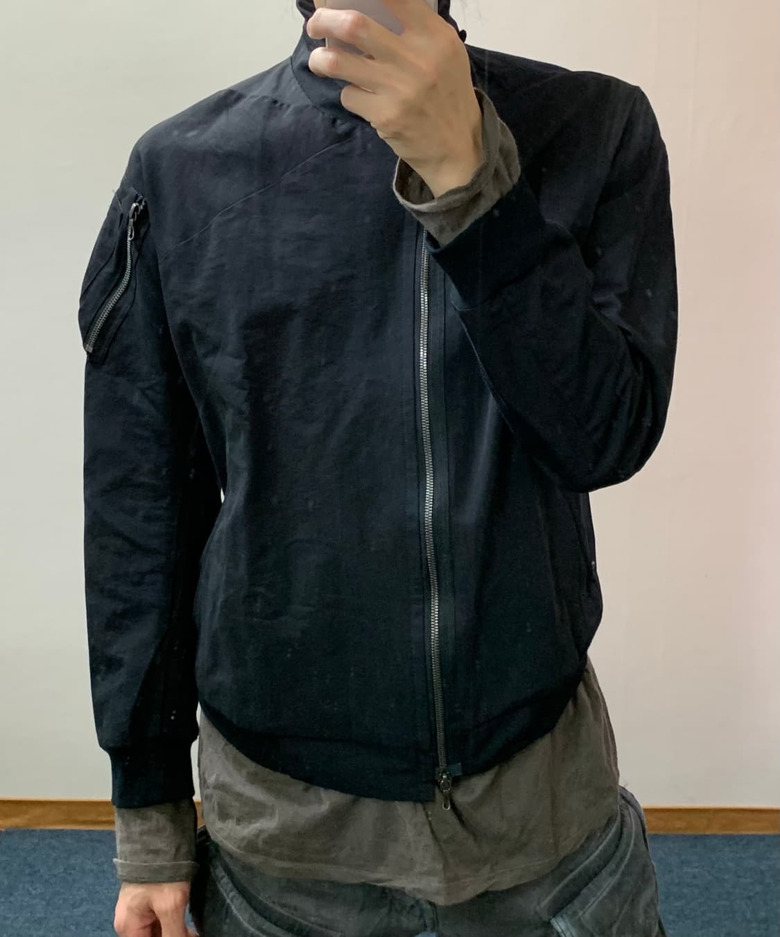 Julius 17ss 사선 하이넥 자켓 상품이미지10