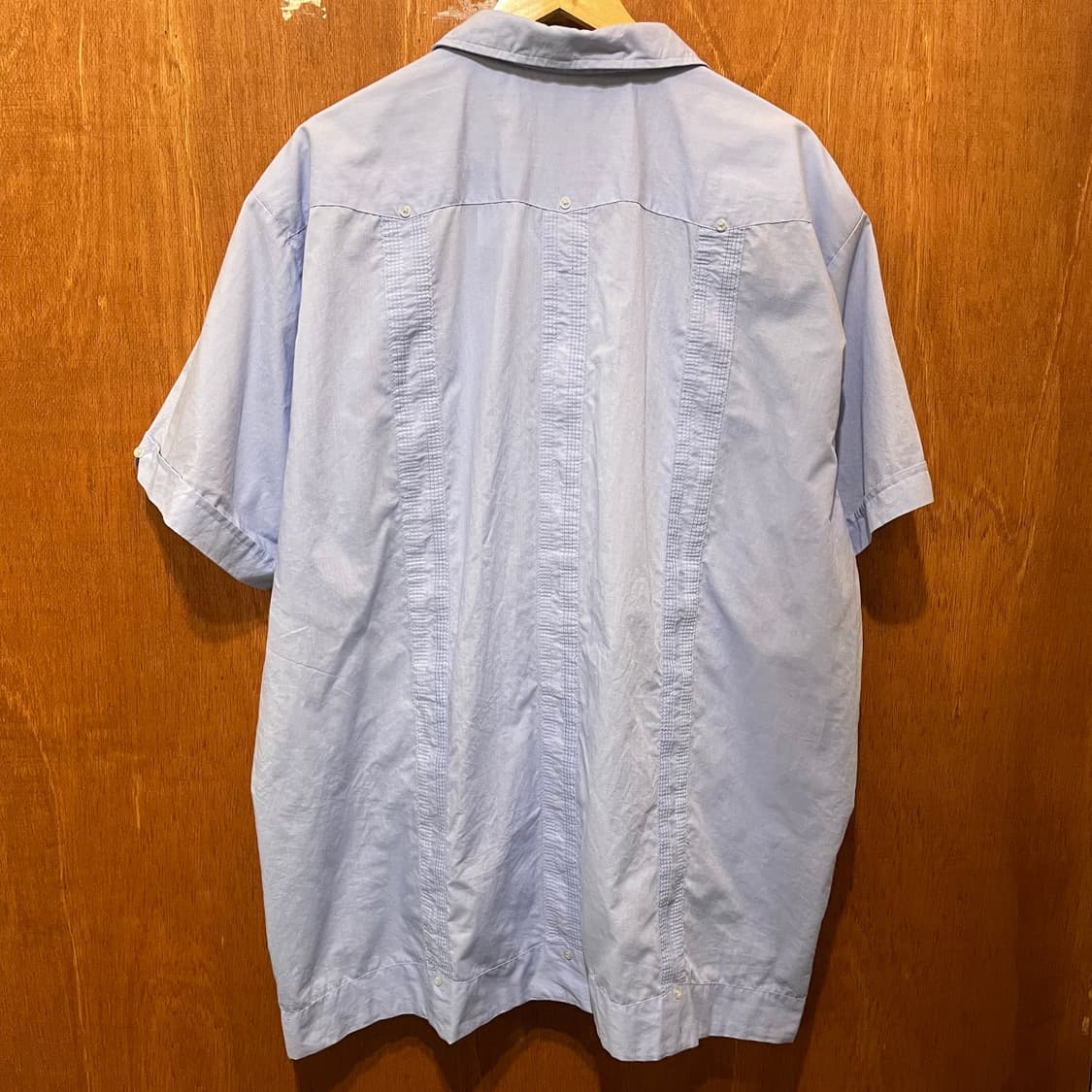 (2XL) 빈티지 쿠바 구아야베라 자수 셔츠 스카이블루 하늘색 상품이미지5