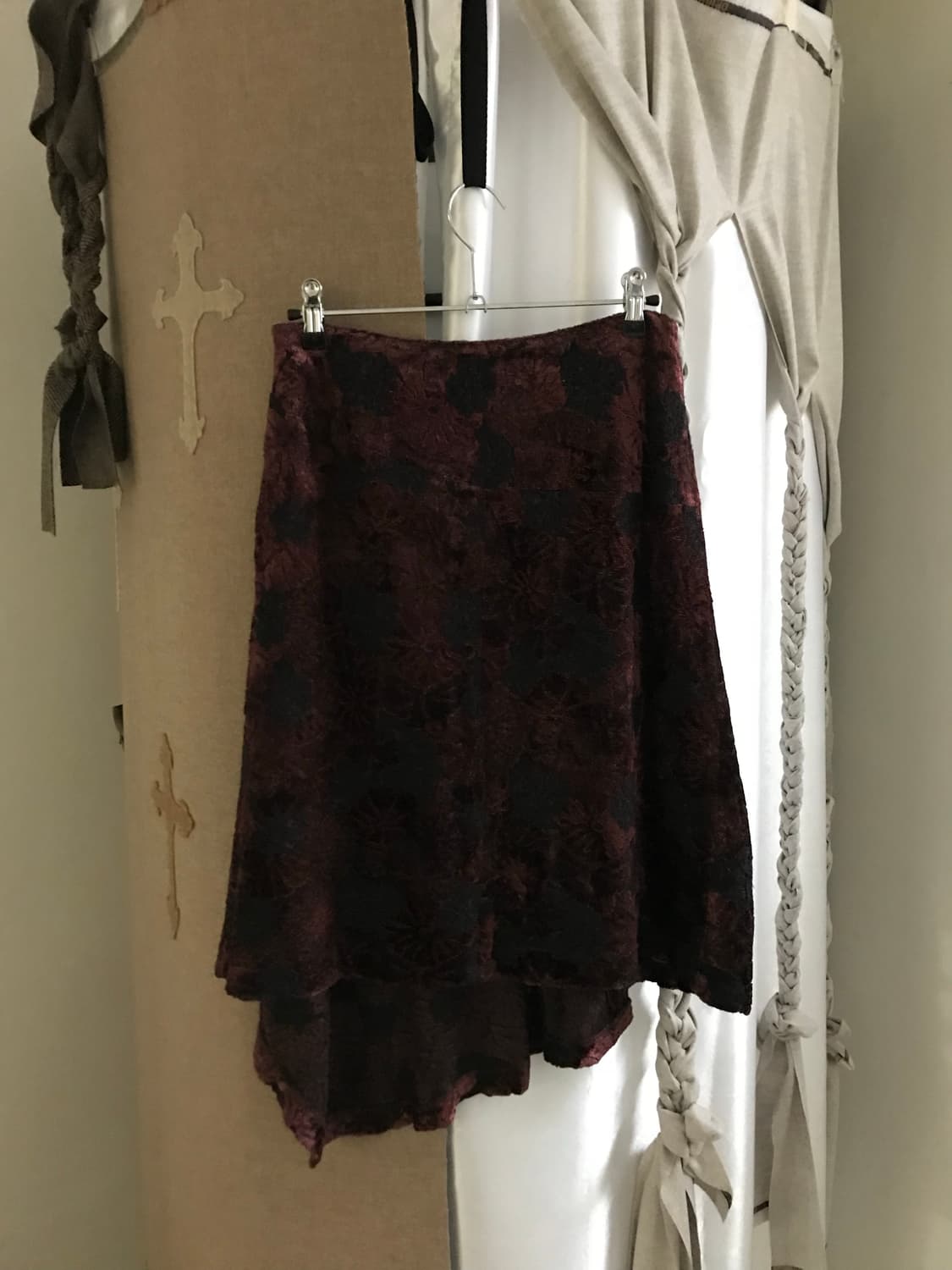 vintage velvet pattern skirt (26inch) 상품이미지8