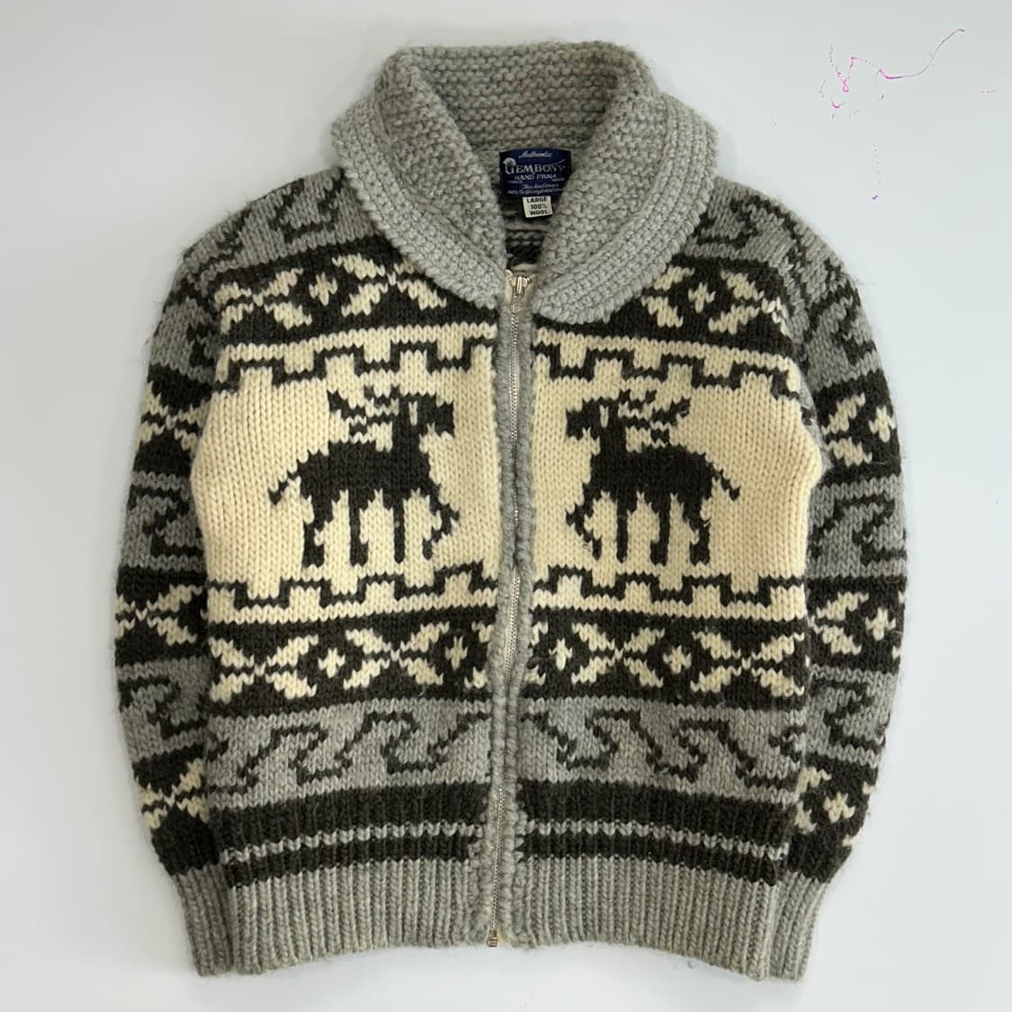 GEMBONY 노르딕 패턴 울 집업 가디건 상품이미지3