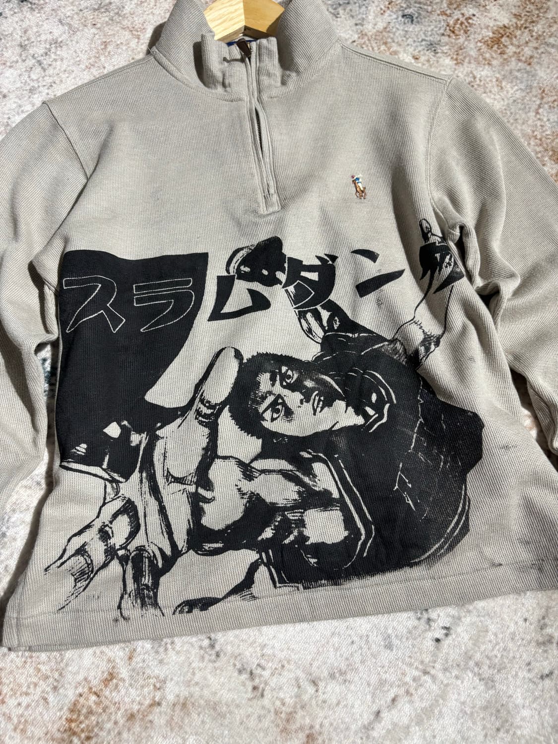 폴로 랄프로렌 슬램덩크 커스텀 반집업 니트 상품이미지2