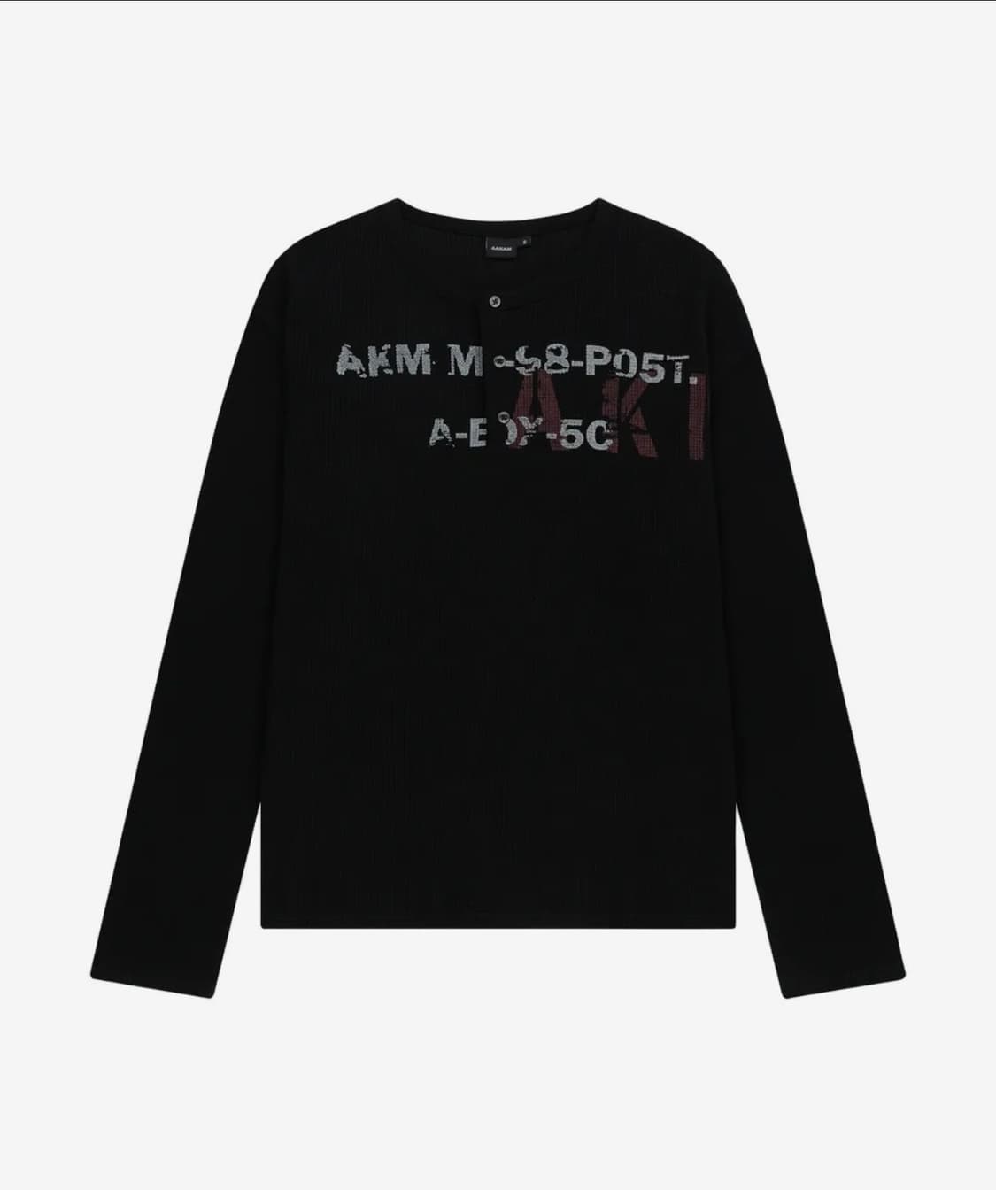 아캄 와플 헨리넥 롱슬리브(블랙) 2사이즈 상품이미지1