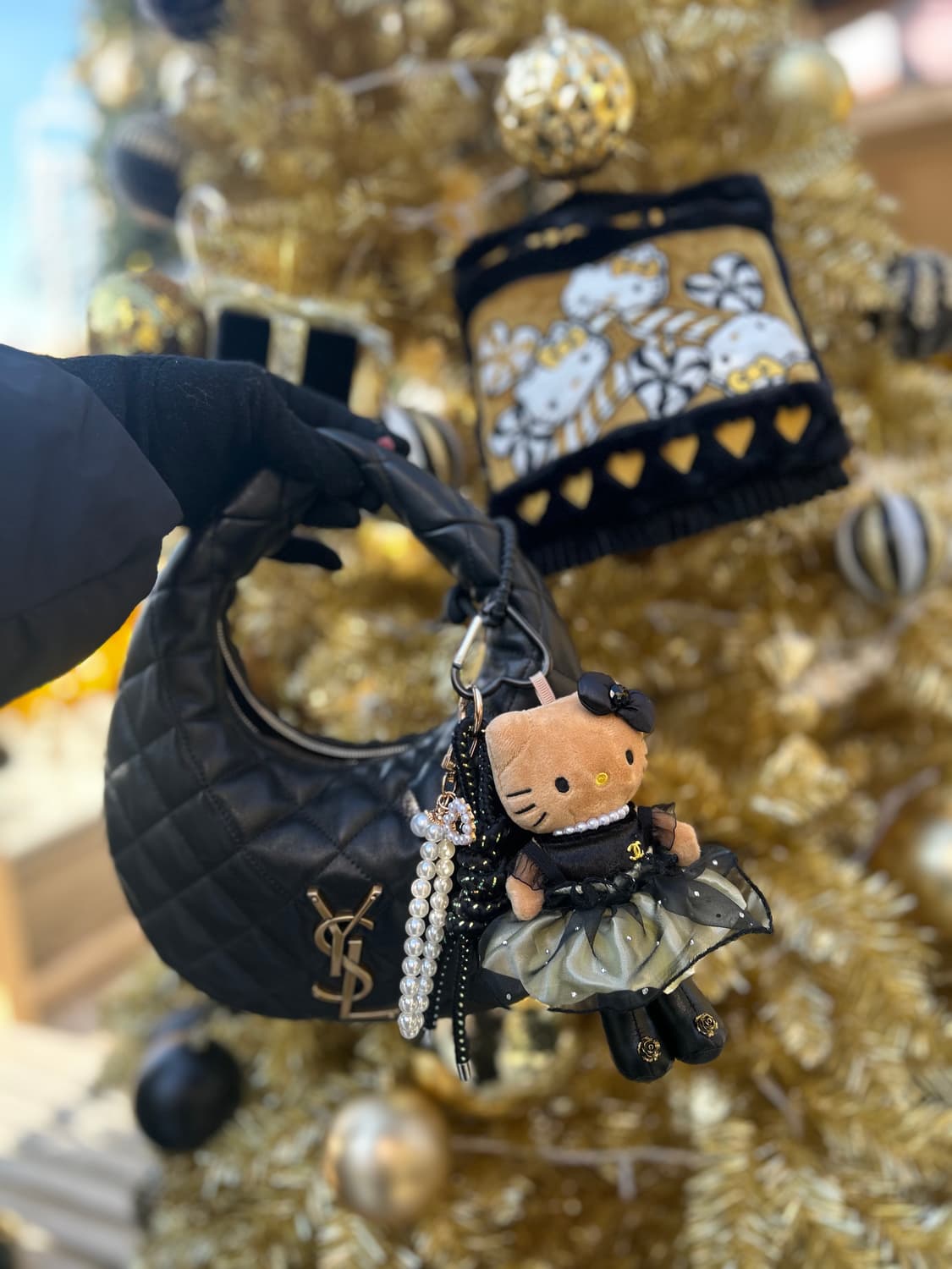 (24)롱다리키티 커스텀키링_ 🖤블랙 시스루 샤 원피스 상품이미지2