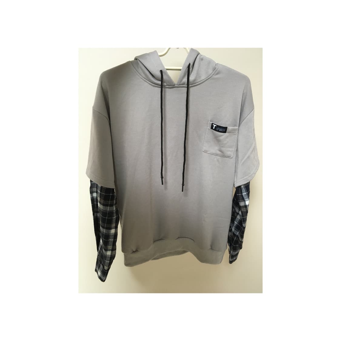 빈티지 체크 후드티 상품이미지1