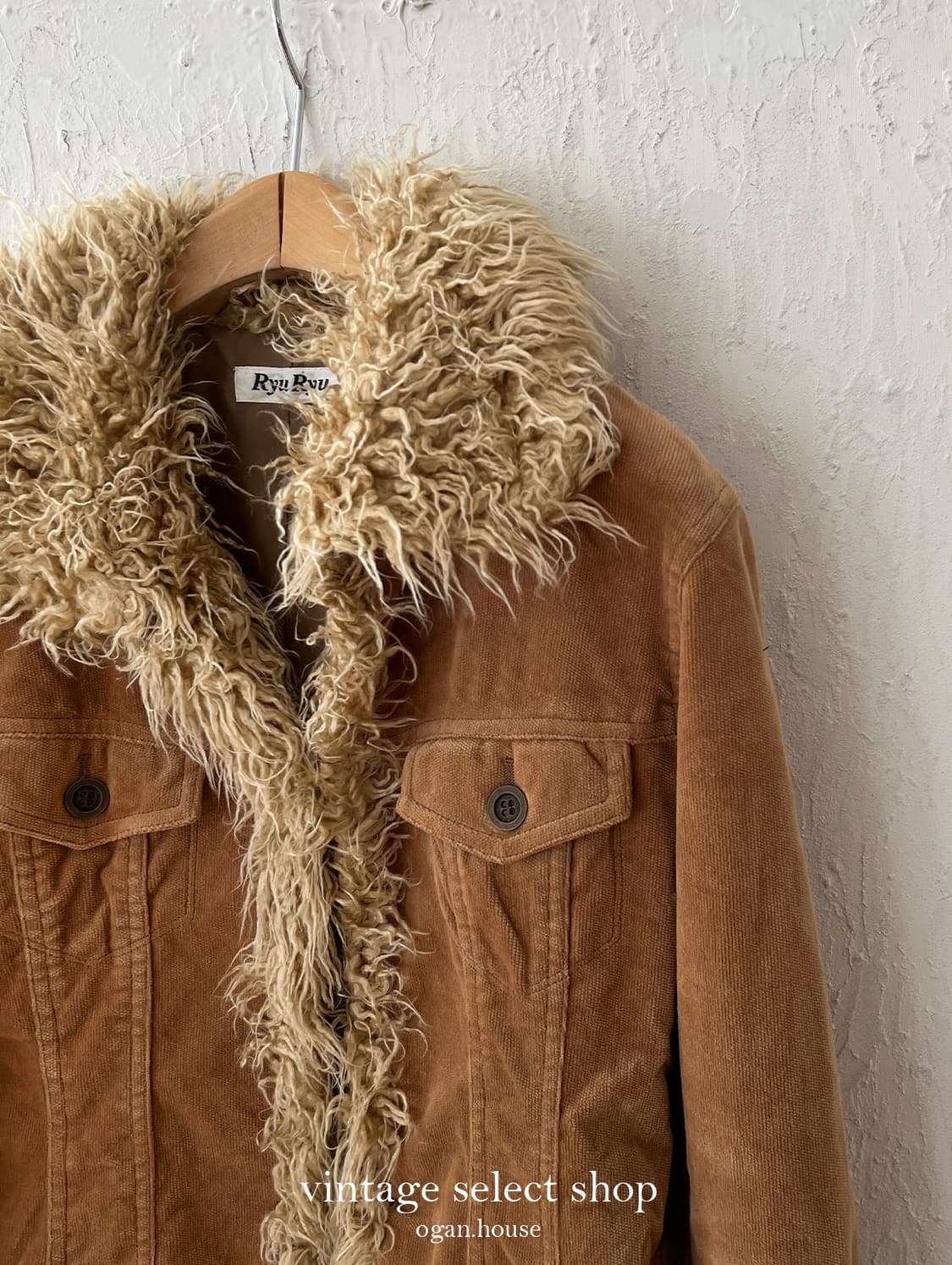 vintage eco fur trimming corduroy jacket 상품이미지10