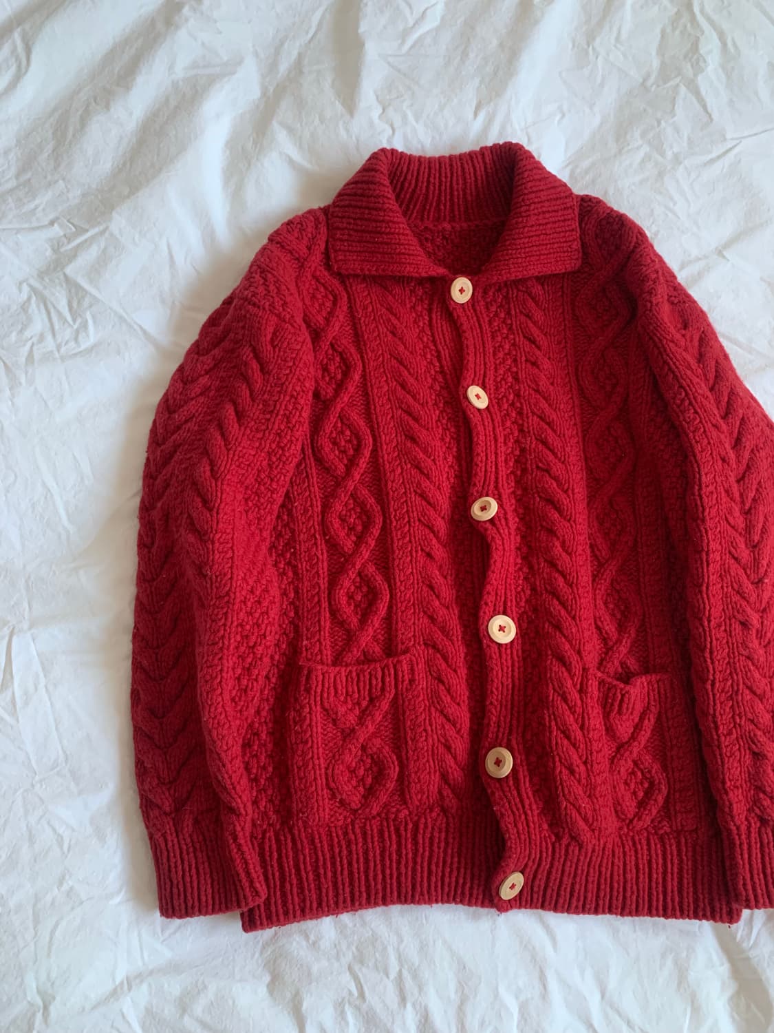 레드 꽈배기 가디건  상품이미지2