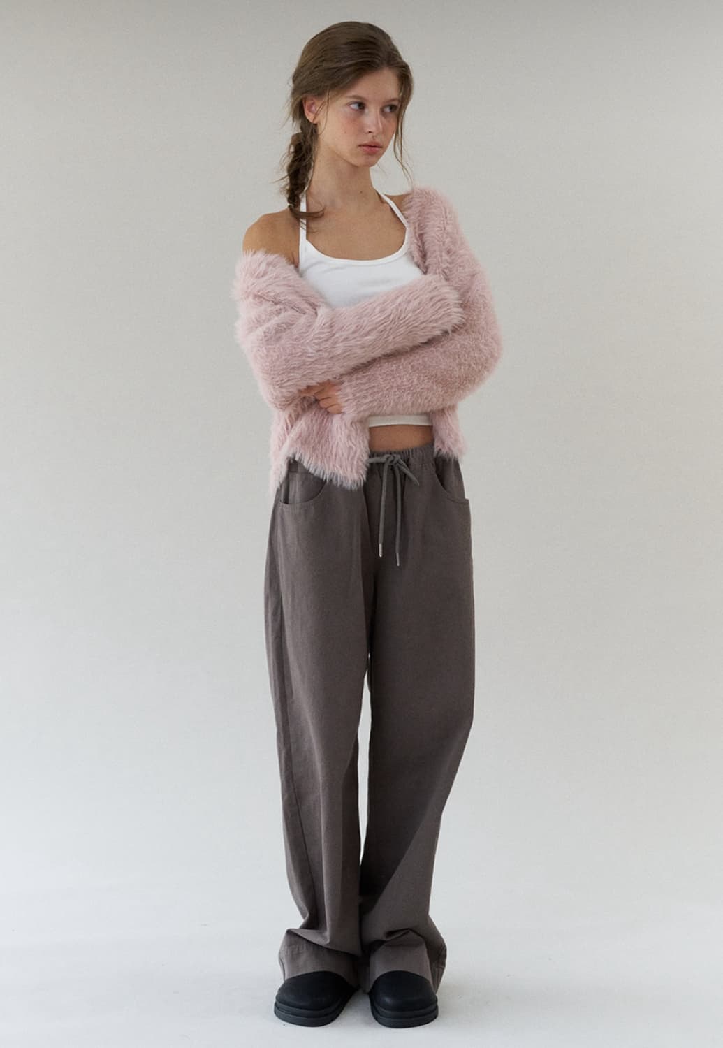 새제품) 헤더먼트 테디 가디건 핑크 상품이미지2