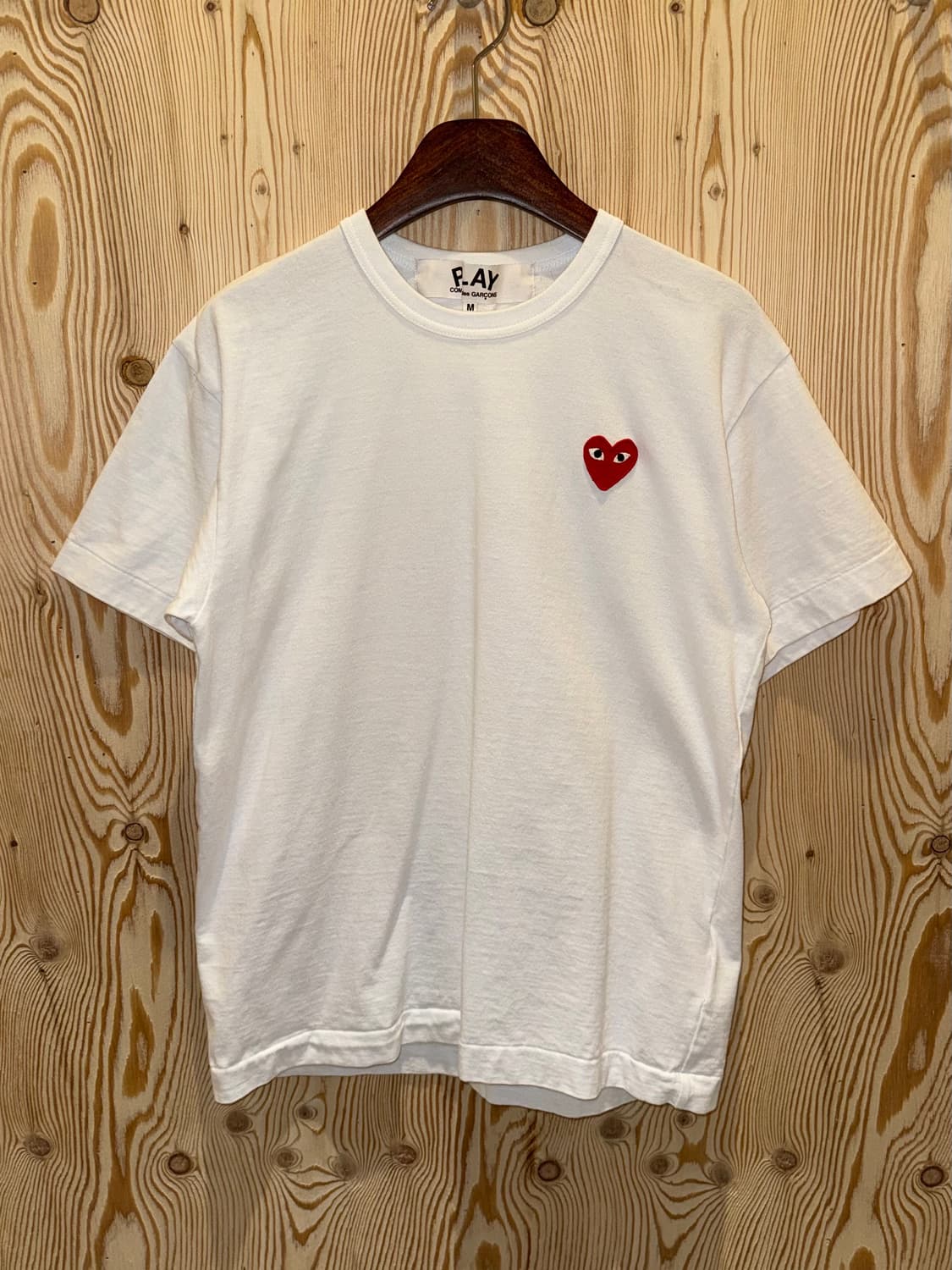 꼼데가르송 레드하트 반팔 화이트 상품이미지1