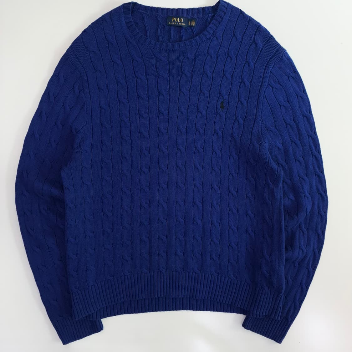 Polo  폴로 랄프로렌 신형 블루 코튼 케이블 니트 상품이미지1