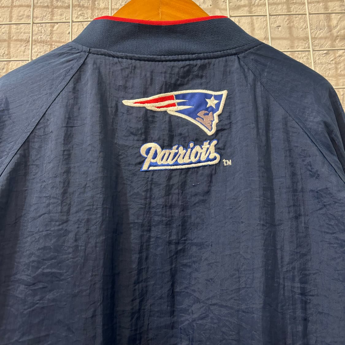 90s 프로 플레이어 올드스쿨 뉴잉글랜드 패트리어츠 웜업 M 상품이미지7