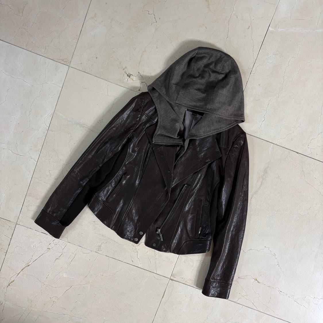 Vintage Lambskin Hooded Leather Jacket / 상품이미지2
