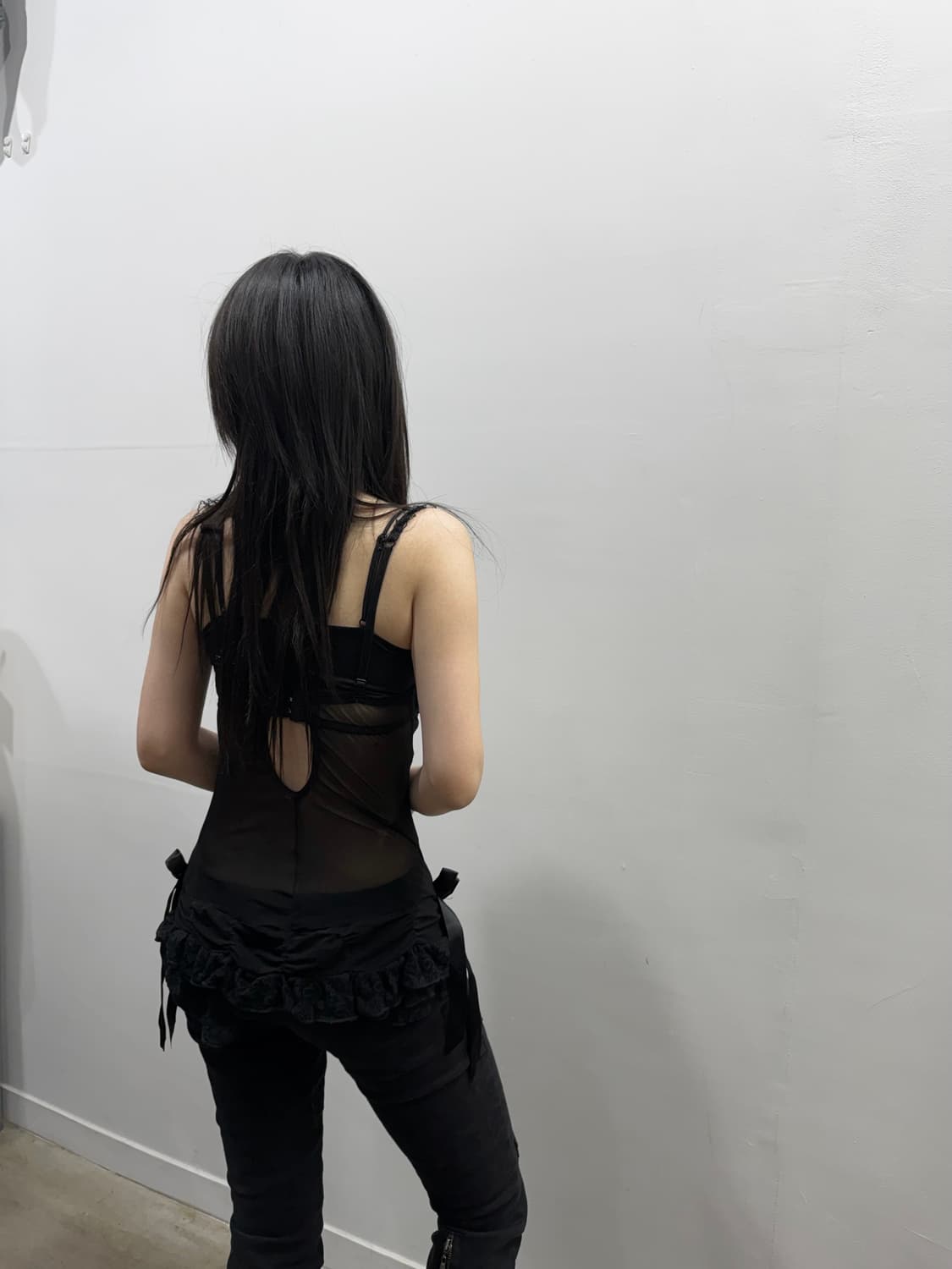 리본 레이스 디테일 시스루 코르셋 상품이미지6