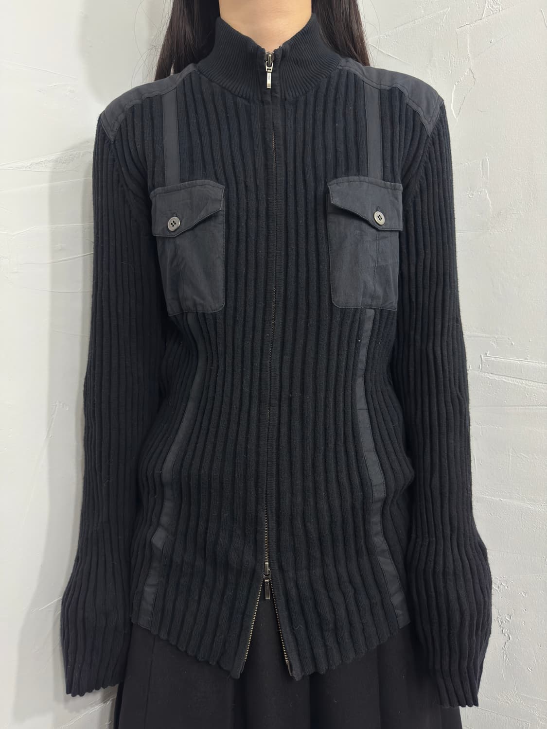 intermezzo pocket detail knit zipup 상품이미지1