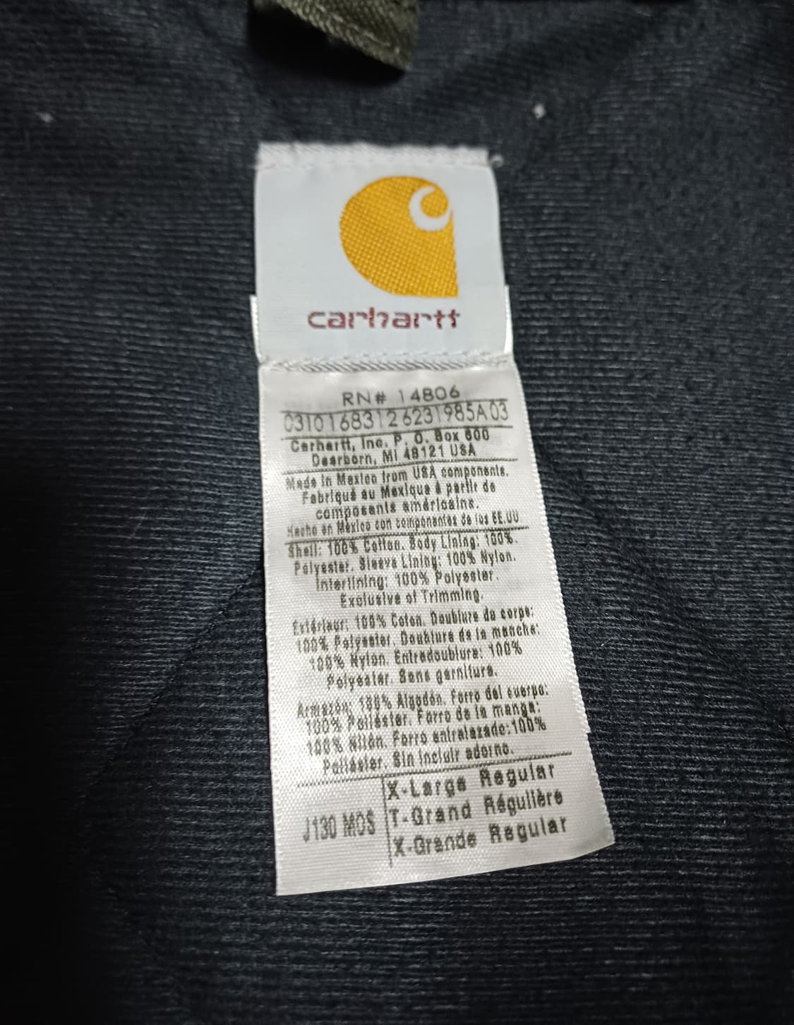 👀 칼하트 덕 액티브 자켓 J130 - 모스 그린 상품이미지3